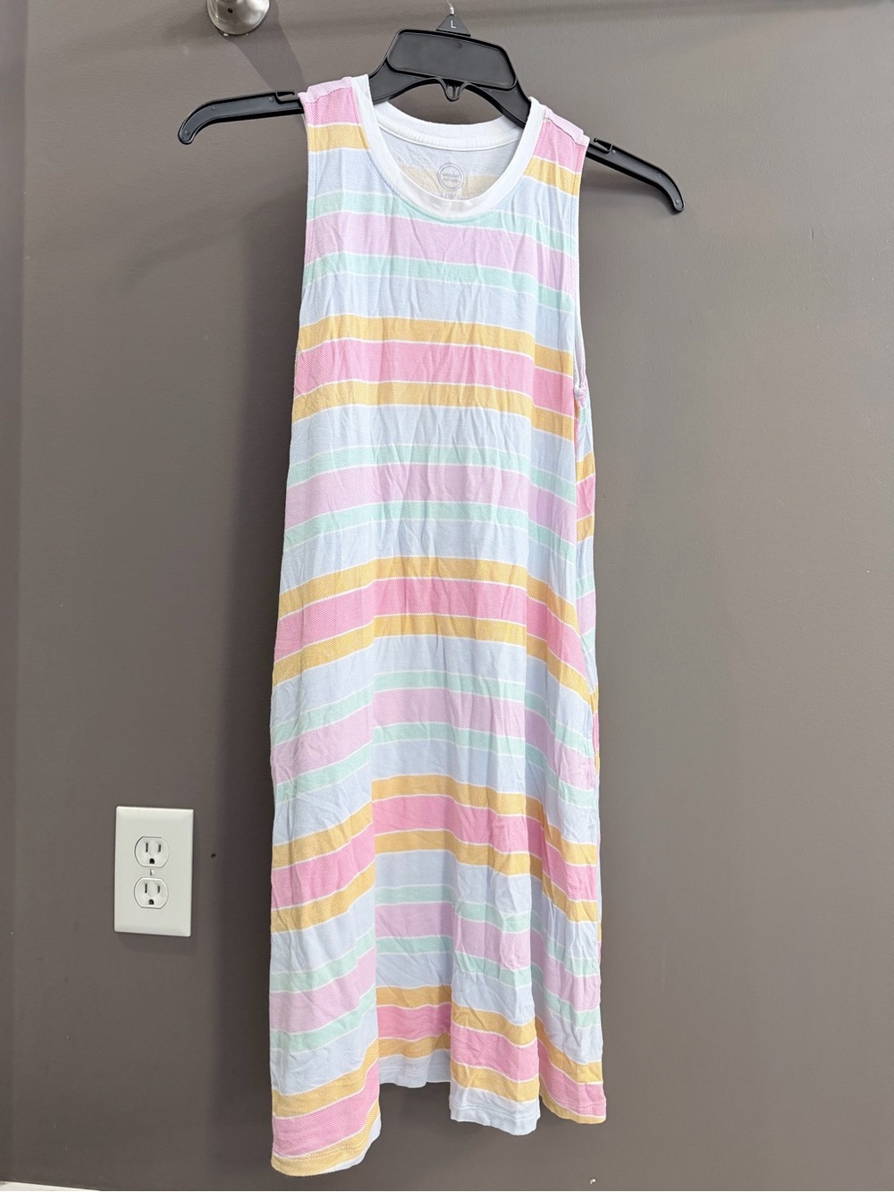 wonder nation Pastel Striped Sleeveless Nightdress - Pink, Yellow, Mint